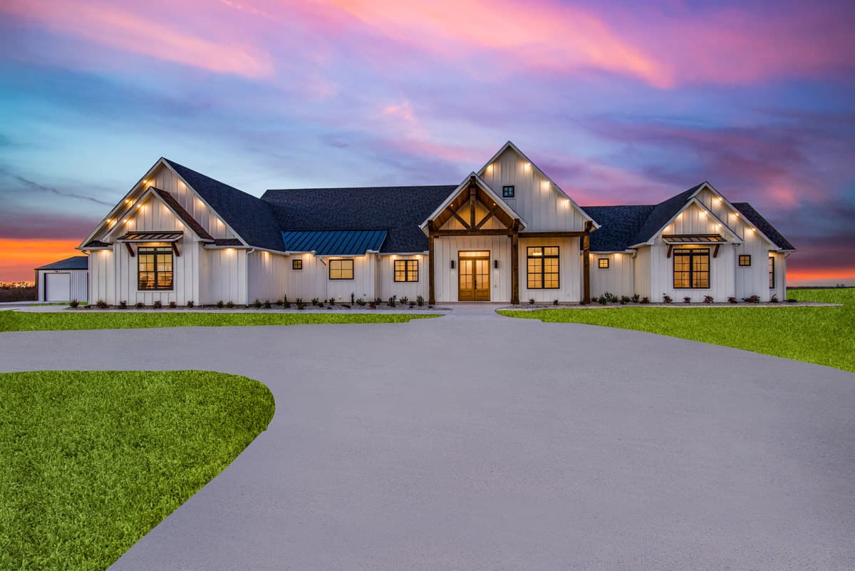 Modern farmhouse custom home in Tioga, TX by J C Boyd Custom Builders