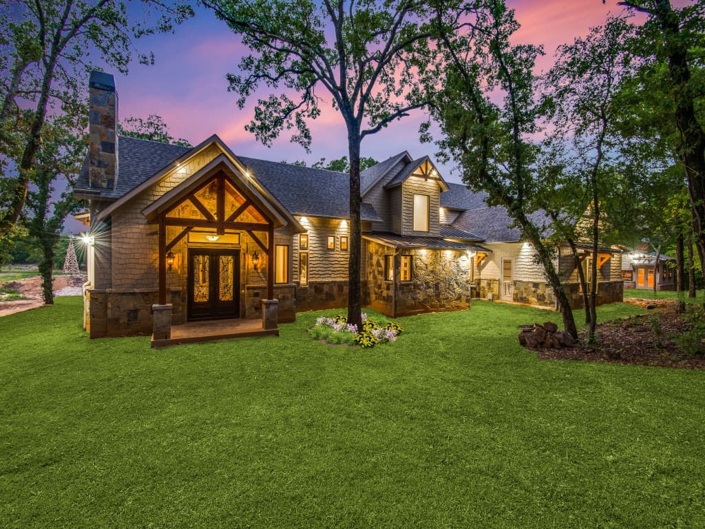 Timber frame custom home at Lake Kiowa, TX — J C Boyd Custom Builders